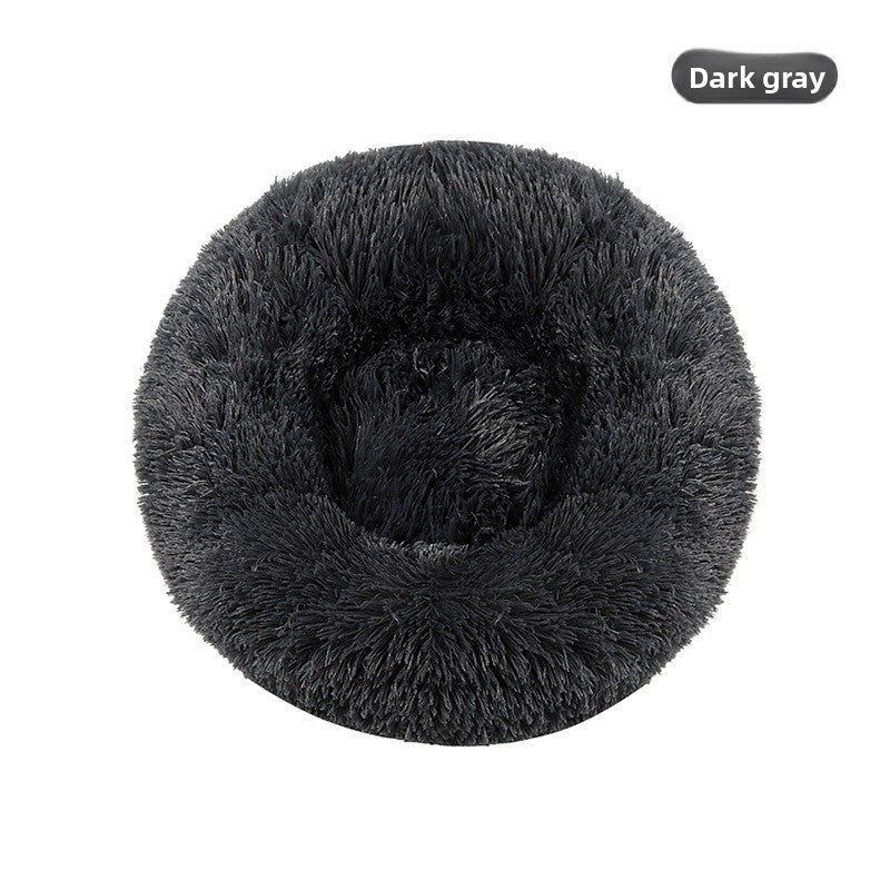 Round Plush Pet Nest Bed for Dogs and Cats