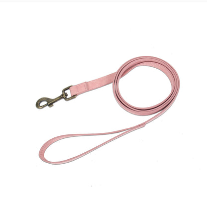 Retro Leather Dog Collar & Leash Set