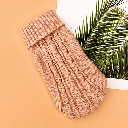 Thickened Twist Rope Solid Color Dog Sweater