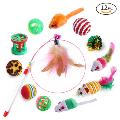 21-Piece Cat Toys Set with Tunnel and Teaser