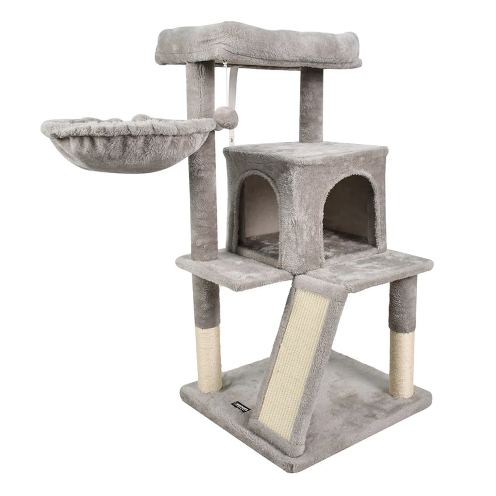 GOOPAWS 53-in Faux Fur Top Perch Cat Tree & Condo