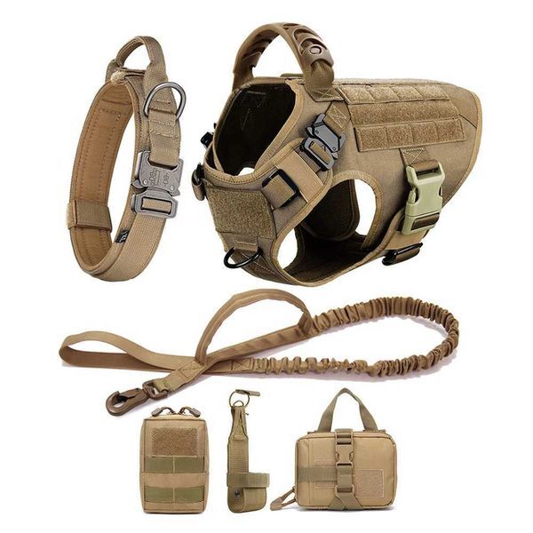 Color: Wine Red - Size: X-Large - Large Dog Harness And Leash Set Pet German Shepherd Malinois Training Walking Vest Dog Harness And Collar For Medium Large DogsXJ241206