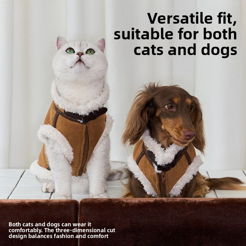 Leather Dog Winter Vest
