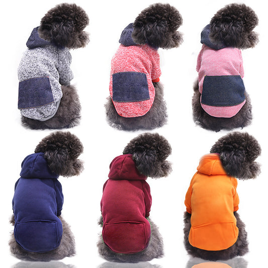 Pet Hoodies with Pockets Fleece Winter Wear