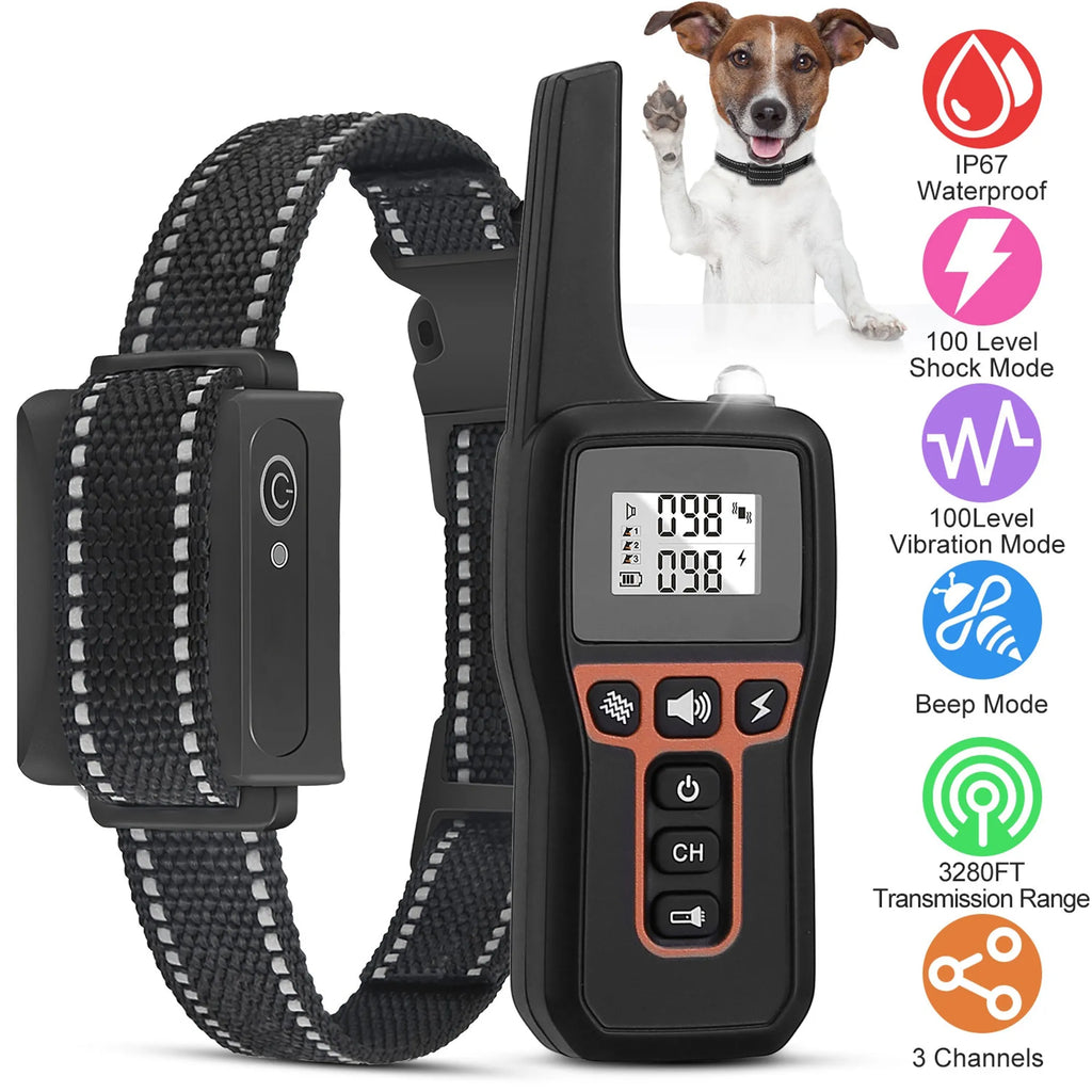 3280FT Dog Training Collar IP67 Waterproof Pet