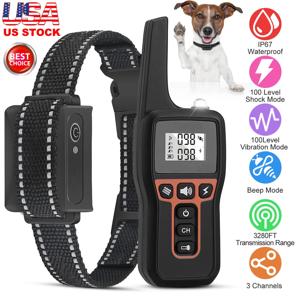 3280FT Dog Training Collar IP67 Waterproof Pet