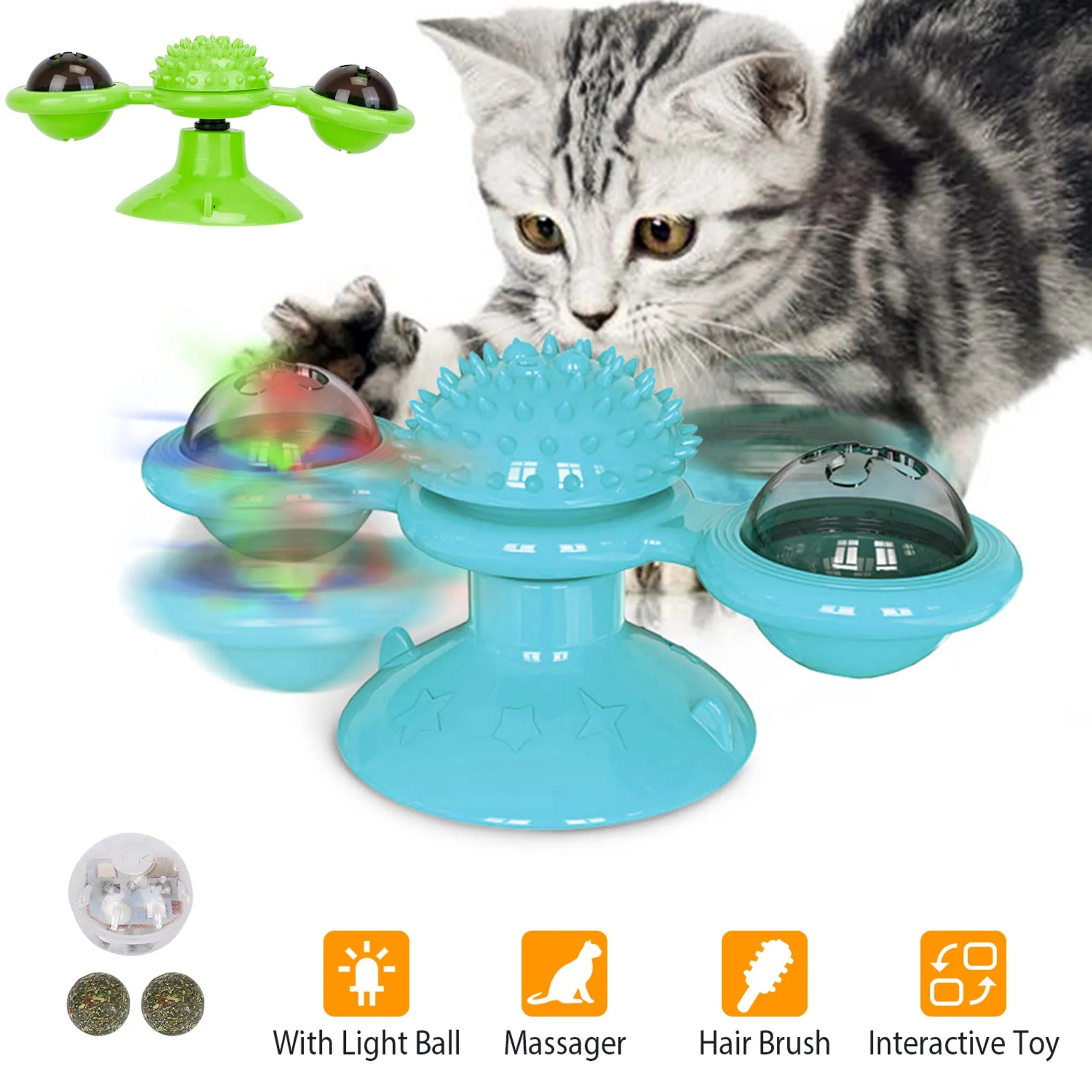 Windmill Cat Toy Turntable Interactive Teasing Pet Toy