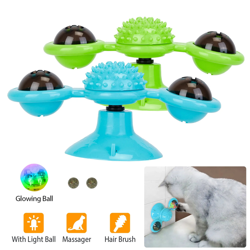 Windmill Cat Toy Turntable Interactive Teasing Pet Toy