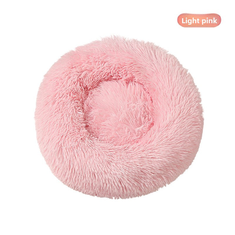 Round Plush Pet Nest Bed for Dogs and Cats