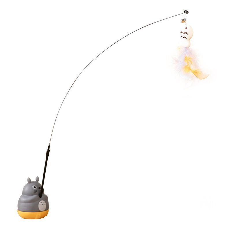 Rotating Cat Teaser Toy with Replaceable Heads