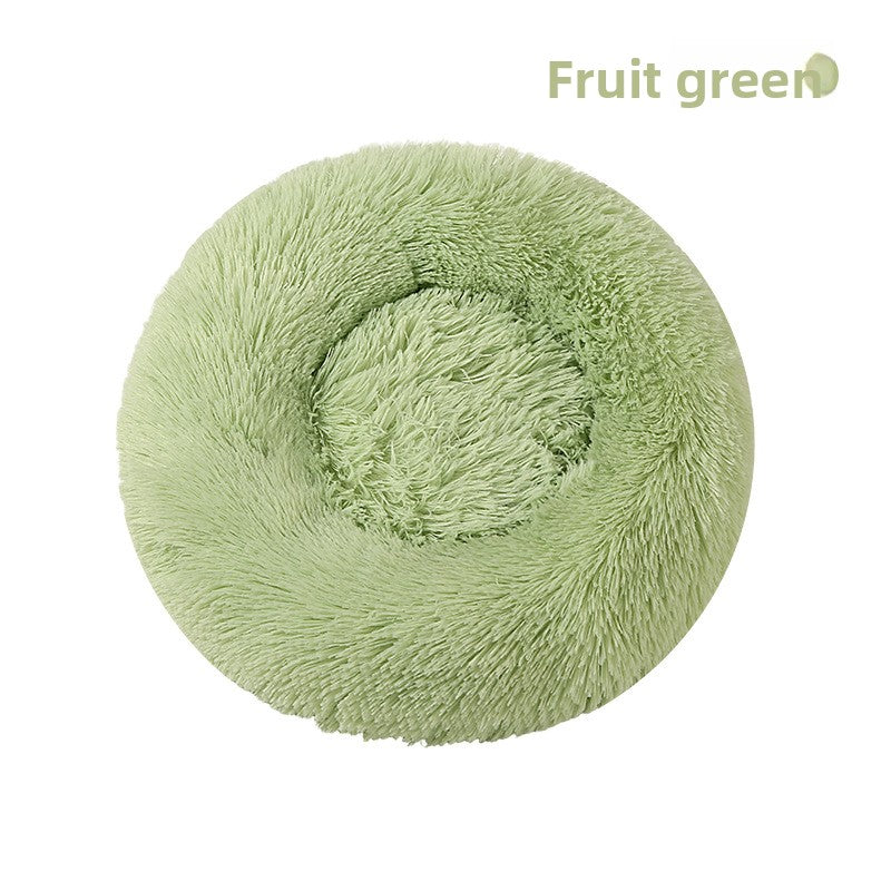 Round Plush Pet Nest Bed for Dogs and Cats
