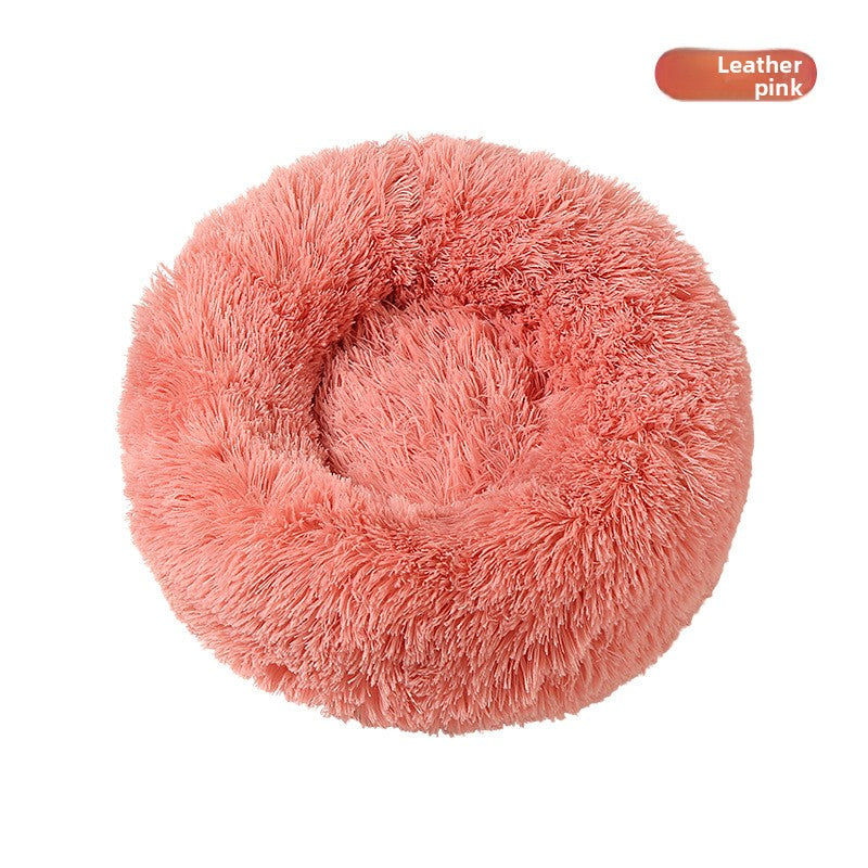 Round Plush Pet Nest Bed for Dogs and Cats