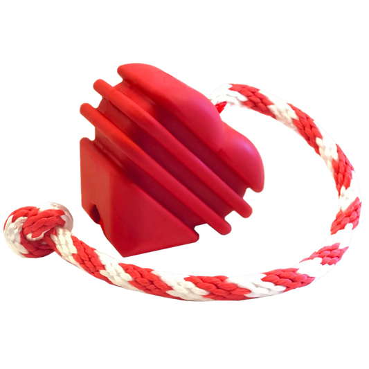 Heart on a String Dog Toy - Durable Rubber Tug Toy for Large Dogs