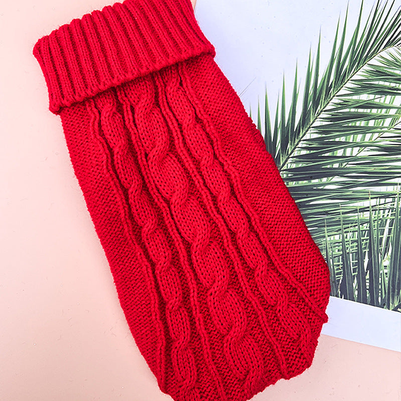 Thickened Twist Rope Solid Color Dog Sweater