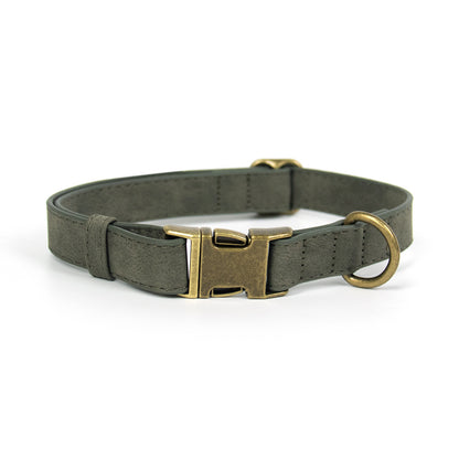 Retro Leather Dog Collar & Leash Set