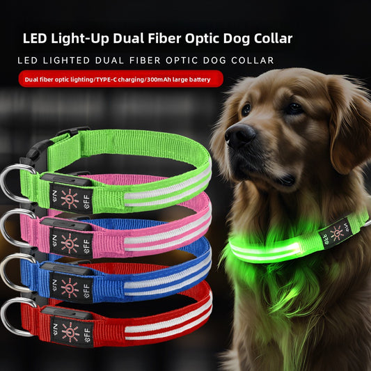 Cozy Critters Pet Store USB rechargeable waterproof LED dog collar with dual light modes
