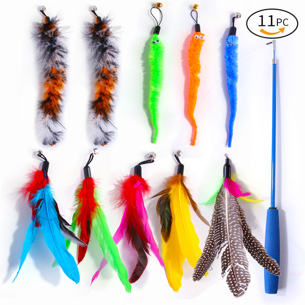 21-Piece Cat Toys Set with Tunnel and Teaser