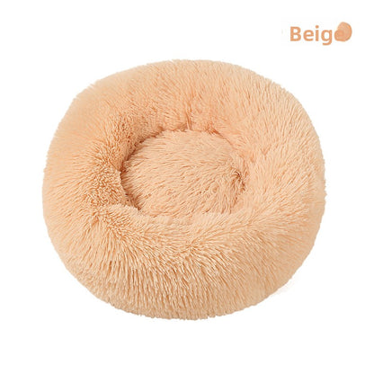 Round Plush Pet Nest Bed for Dogs and Cats