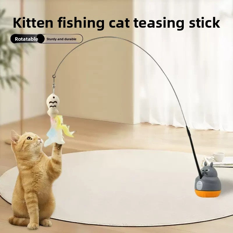 Cozy Critters Pet Store rotating cat teaser toy with replaceable heads