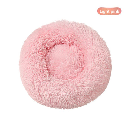 Round Plush Pet Nest Bed for Dogs and Cats