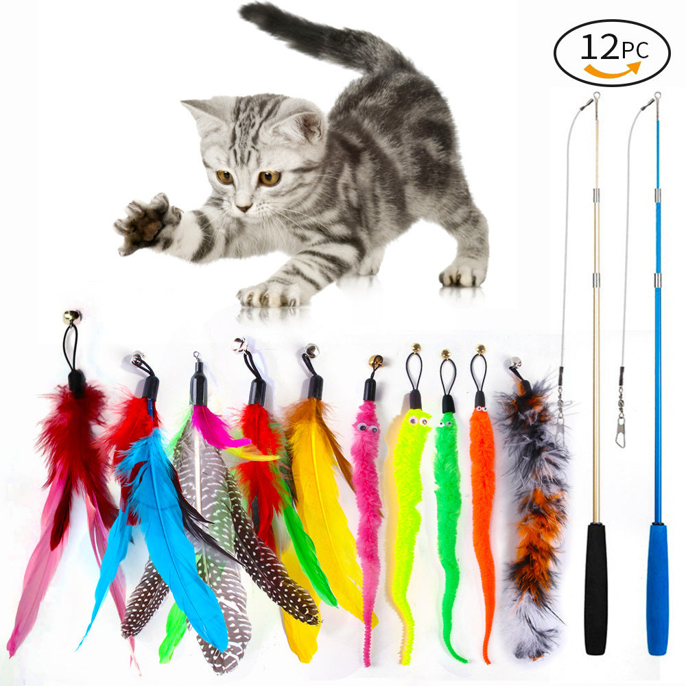 21-Piece Cat Toys Set with Tunnel and Teaser
