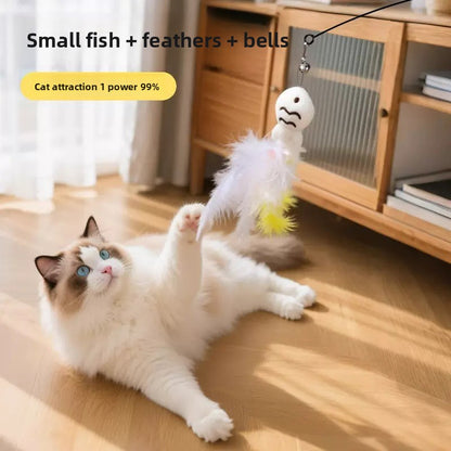 Rotating Cat Teaser Toy with Replaceable Heads