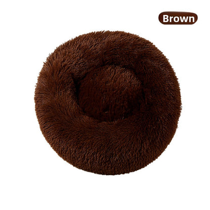 Round Plush Pet Nest Bed for Dogs and Cats