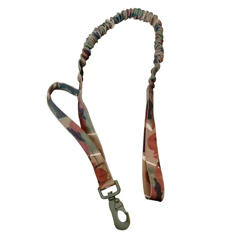 Cozy Critters Pet Store tactical camouflage bungee leash with shock-absorbing elastic and durable metal clip