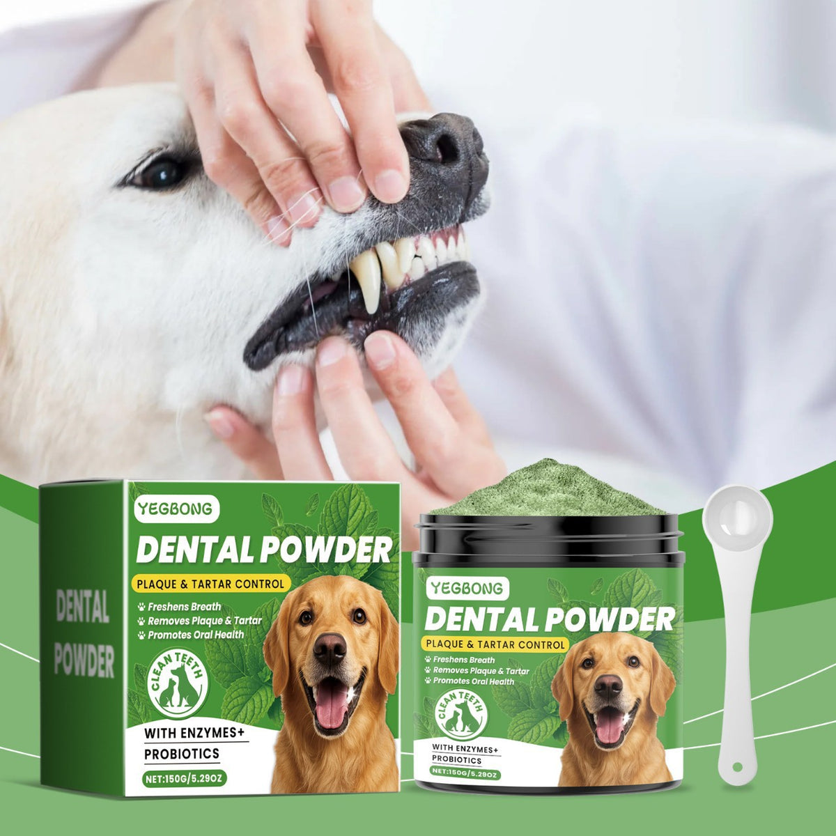 Cozy Critters Pet Store dog teeth cleaning powder with spoon