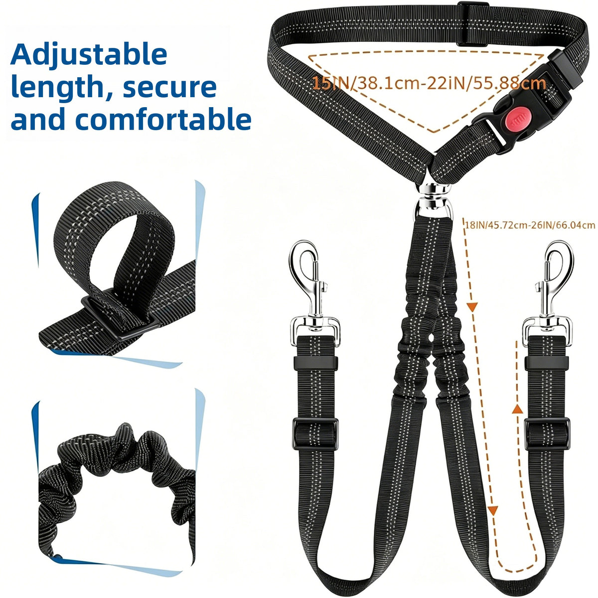 Adjustable Dog Car Safety Harness Leash
