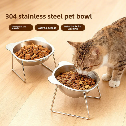 Cozy Critters Pet Store stainless steel elevated cat bowl