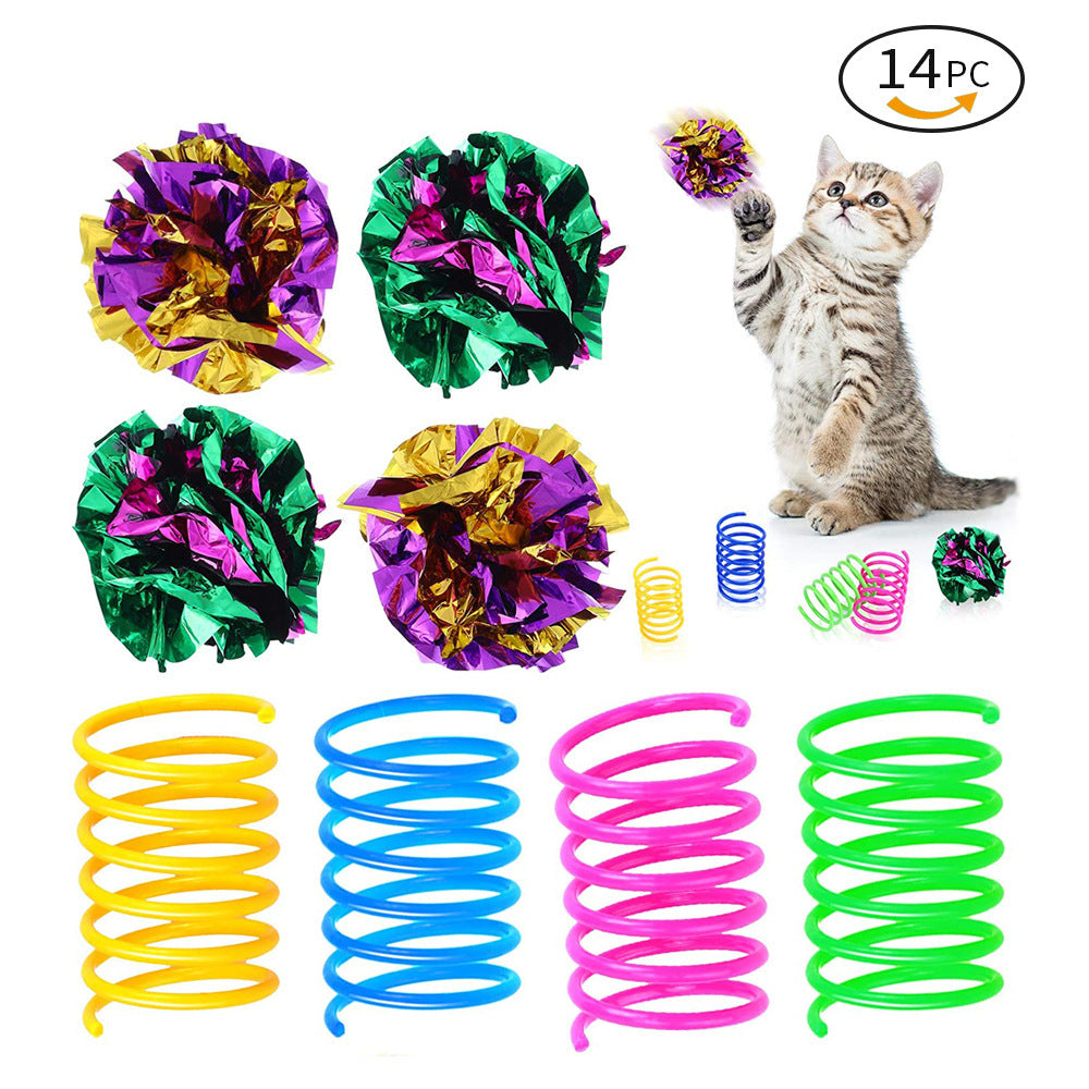 21-Piece Cat Toys Set with Tunnel and Teaser