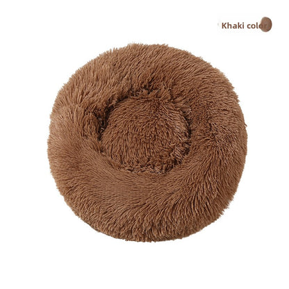 Round Plush Pet Nest Bed for Dogs and Cats