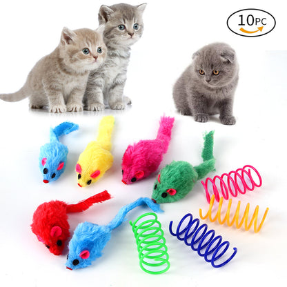 21-Piece Cat Toys Set with Tunnel and Teaser